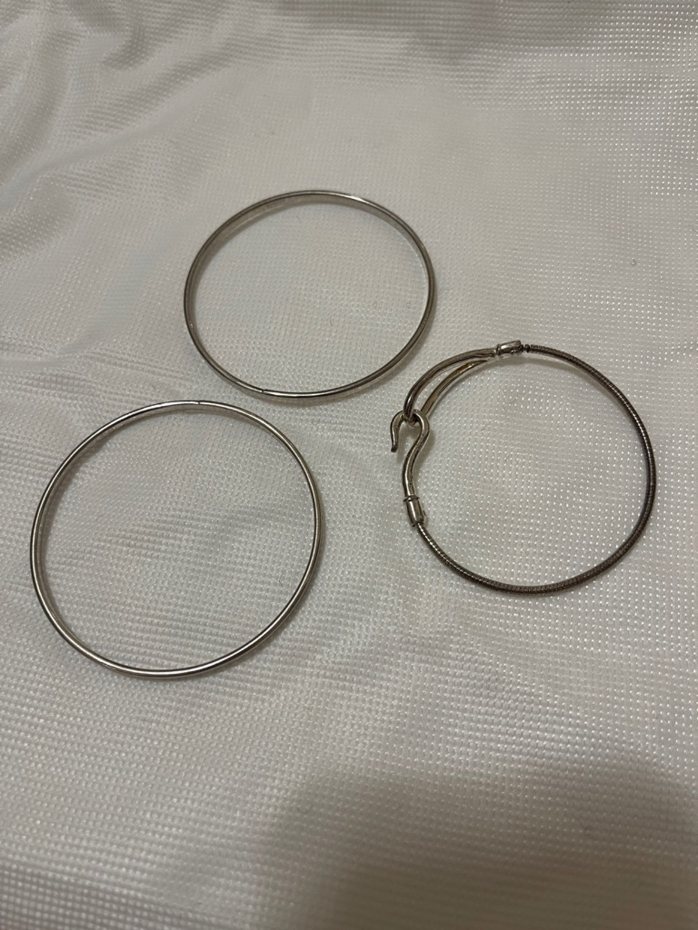 Silver bangle bracelets EUC